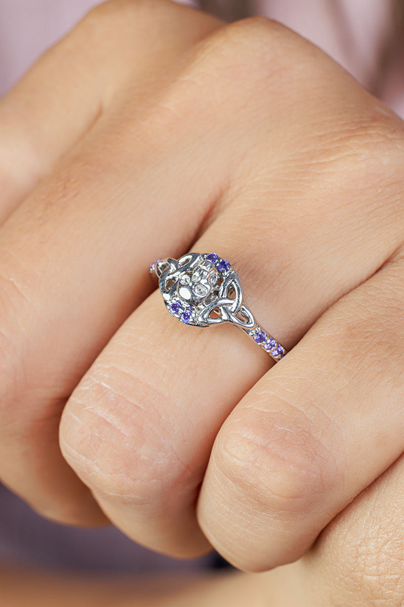 Amethyst Skull Ring For Women