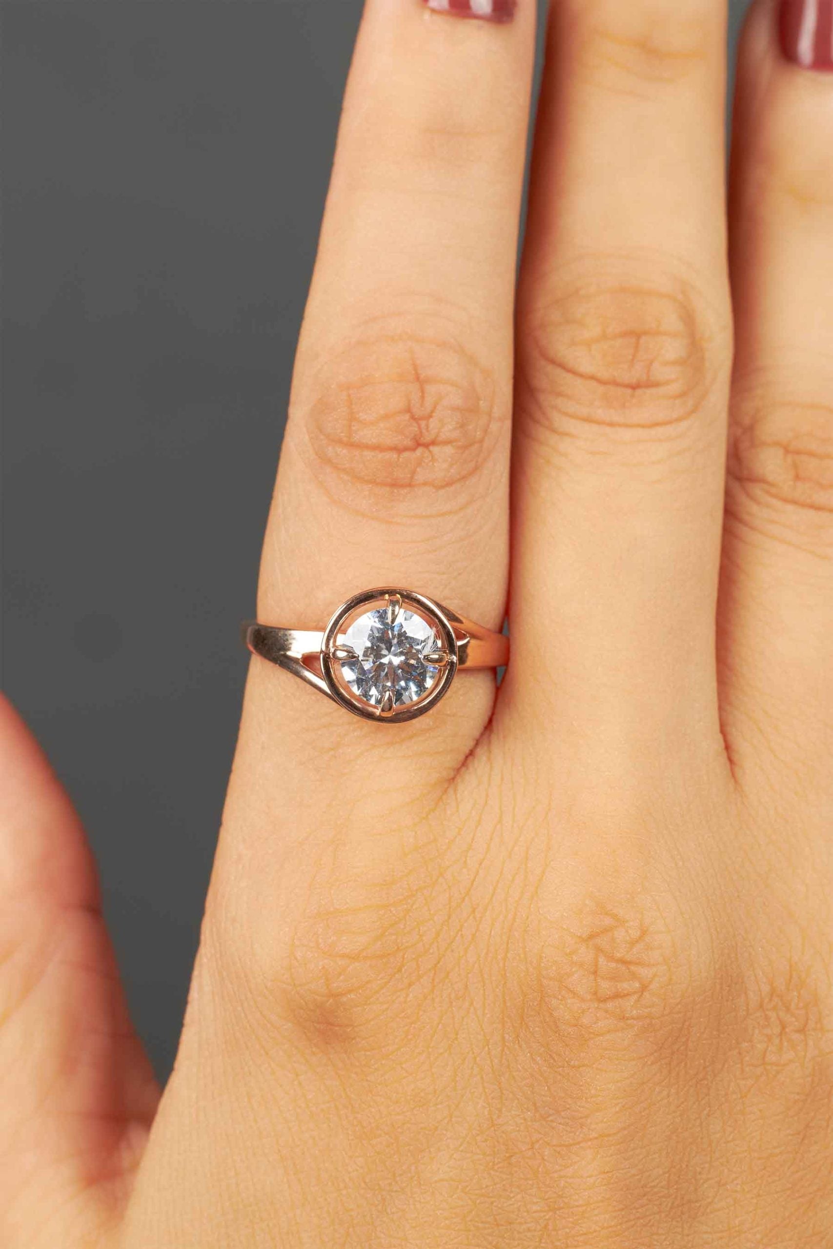 Solitaire Moissanite Diamond Ring for Women Rose Gold Engagement Rings Promise Wedding Anniversary