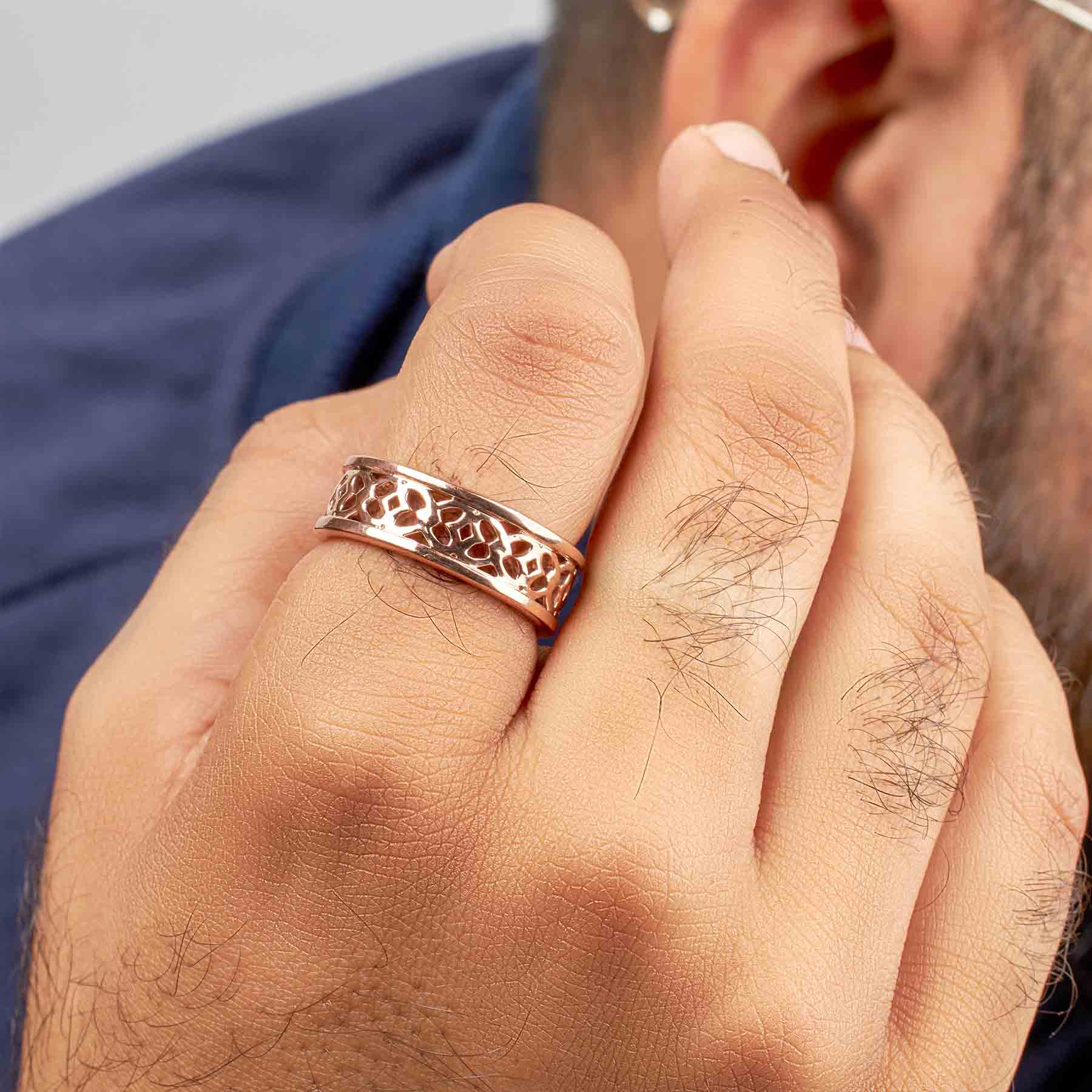 Celtic Wedding Band for Men Love Knot Anniversary Band Gift Him