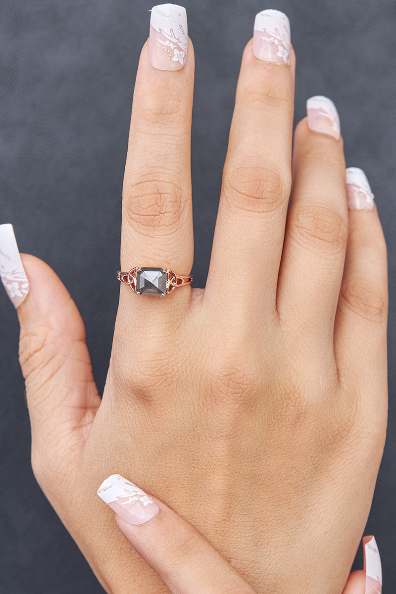Salt and Pepper Diamond Ring
