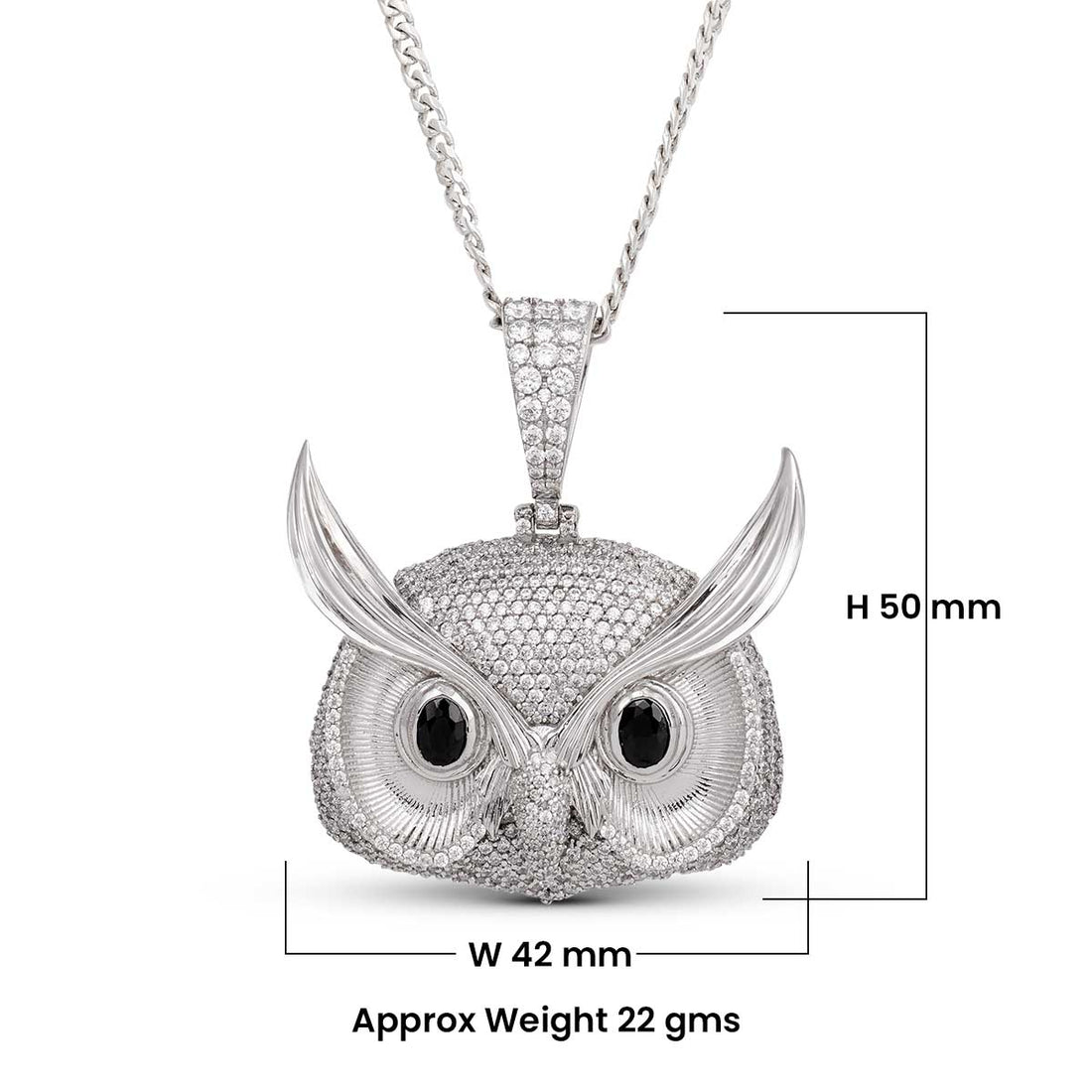 Iced Out Owl Pendant Necklace Locket With Chain Halloween Gothic Jewelry
