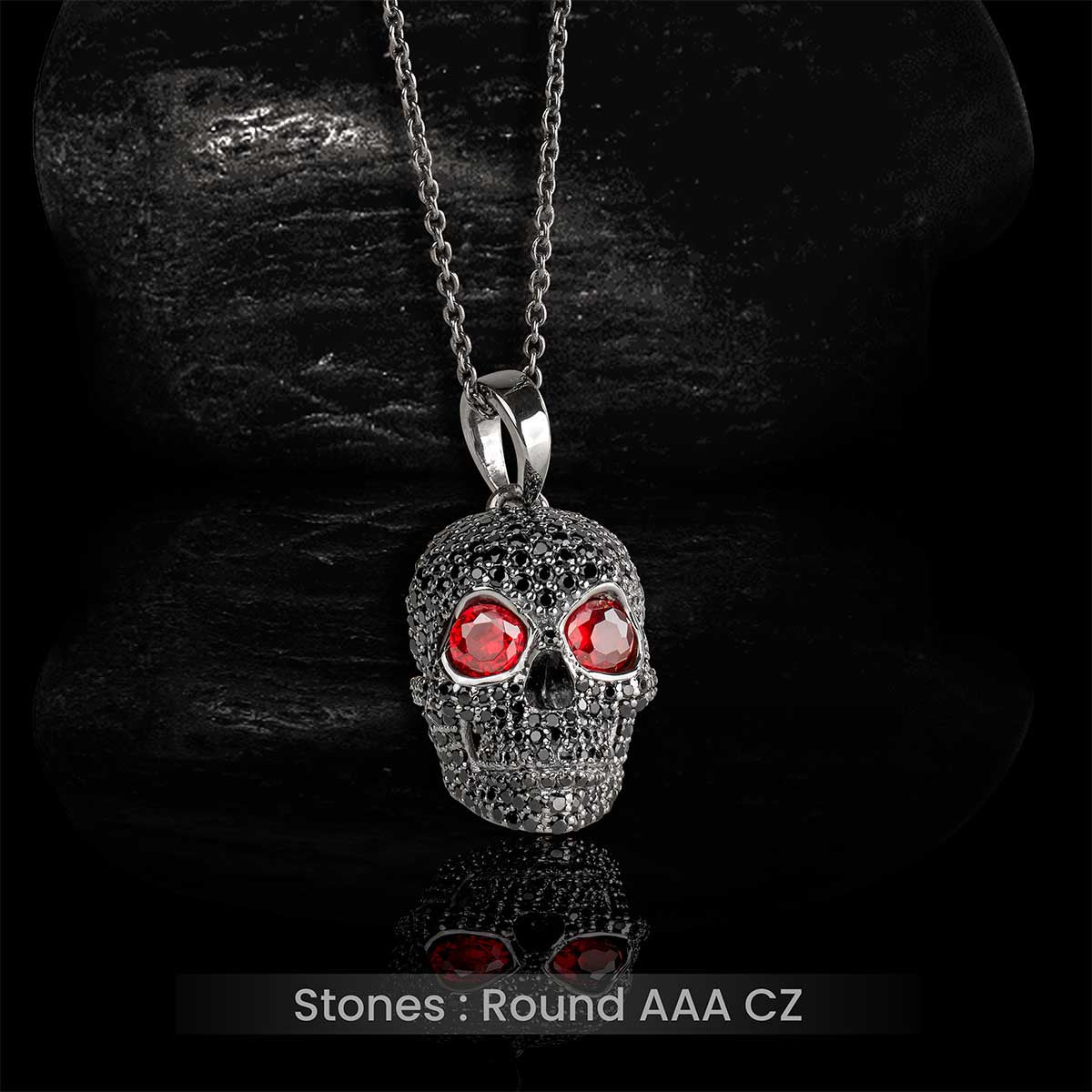 Halloween Skull Pendant Necklace With Chain Hip Hop Gothic Jewelry