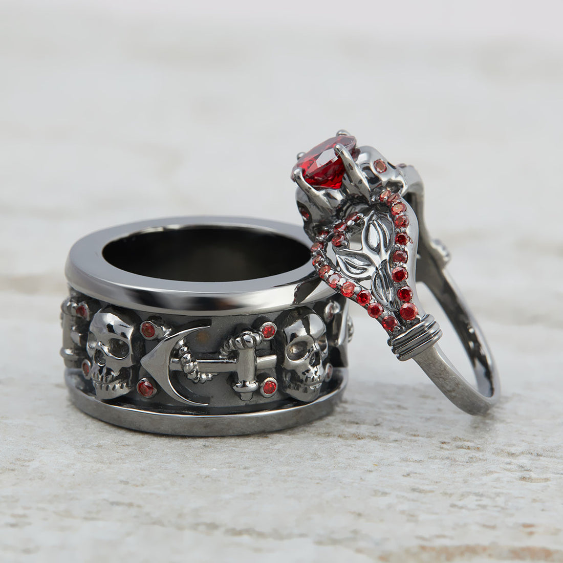 Matching Skull Rings His and Her