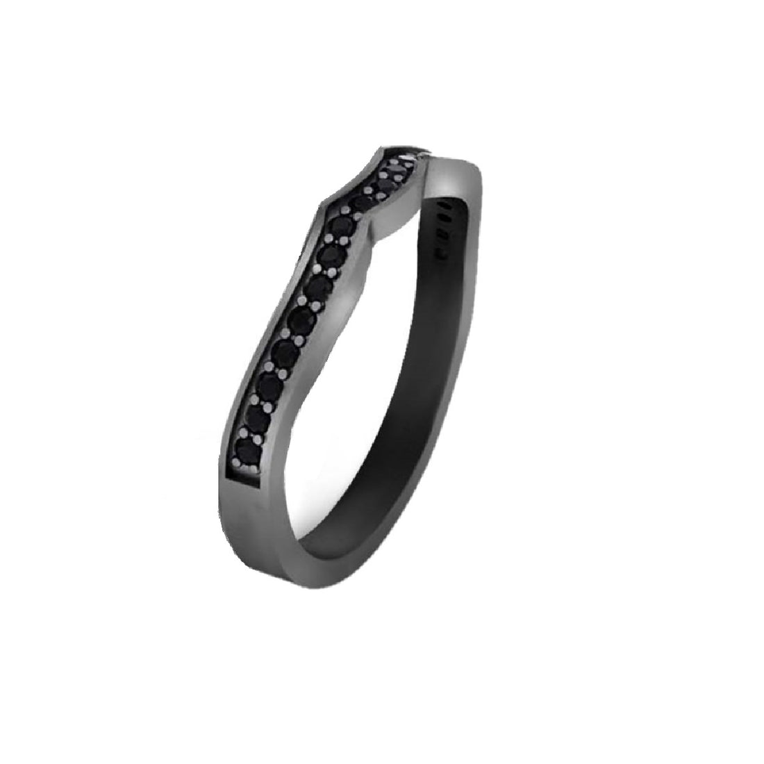 0.20TCW Black Onyx Wedding Band