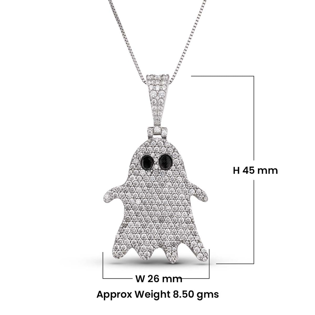 Icedout Ghost Pendant Necklace Locket With Chain Ghost Jewelry Gothic Hip Hop