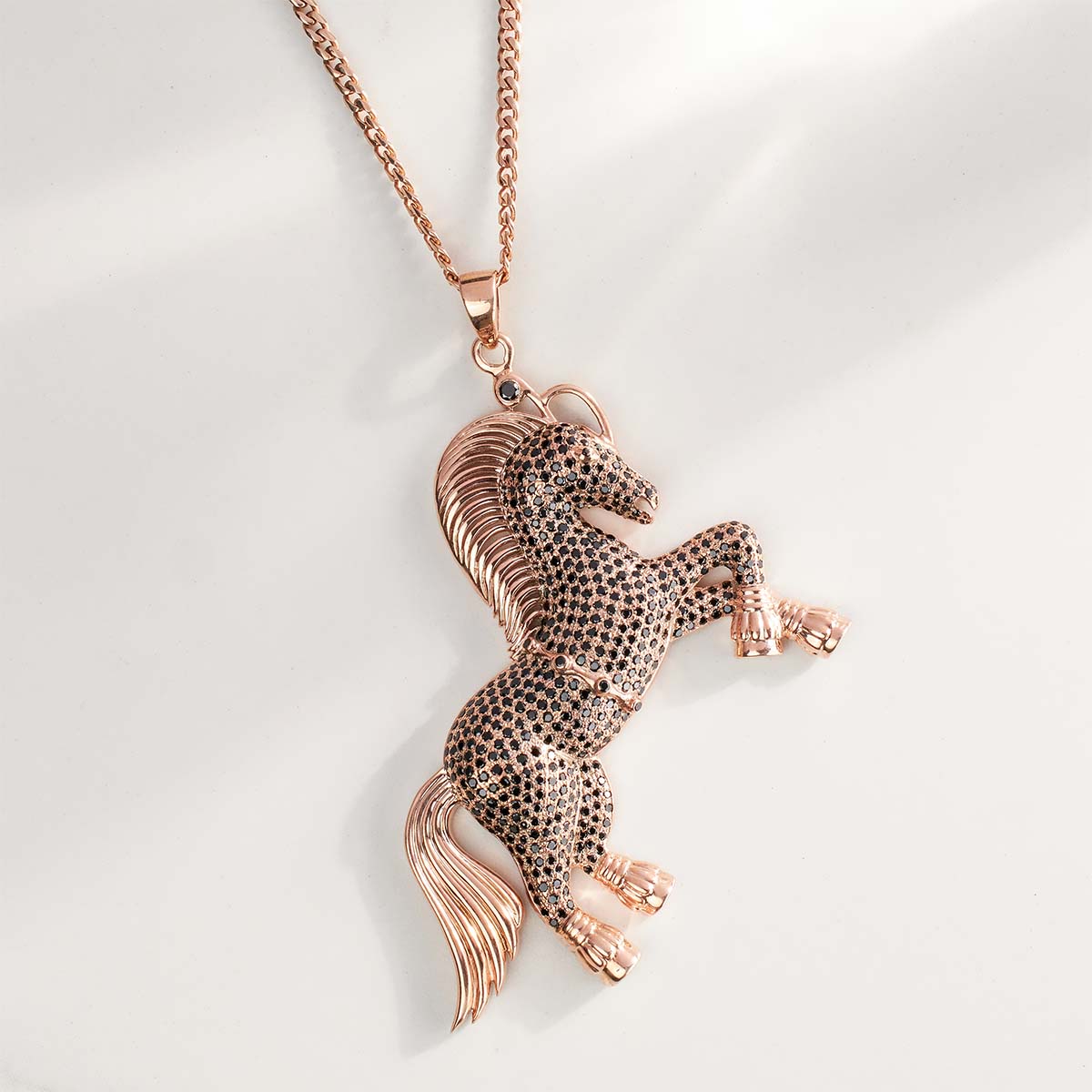 Hip Hop Horse Pendant Necklace With Chain Animal Jewelry
