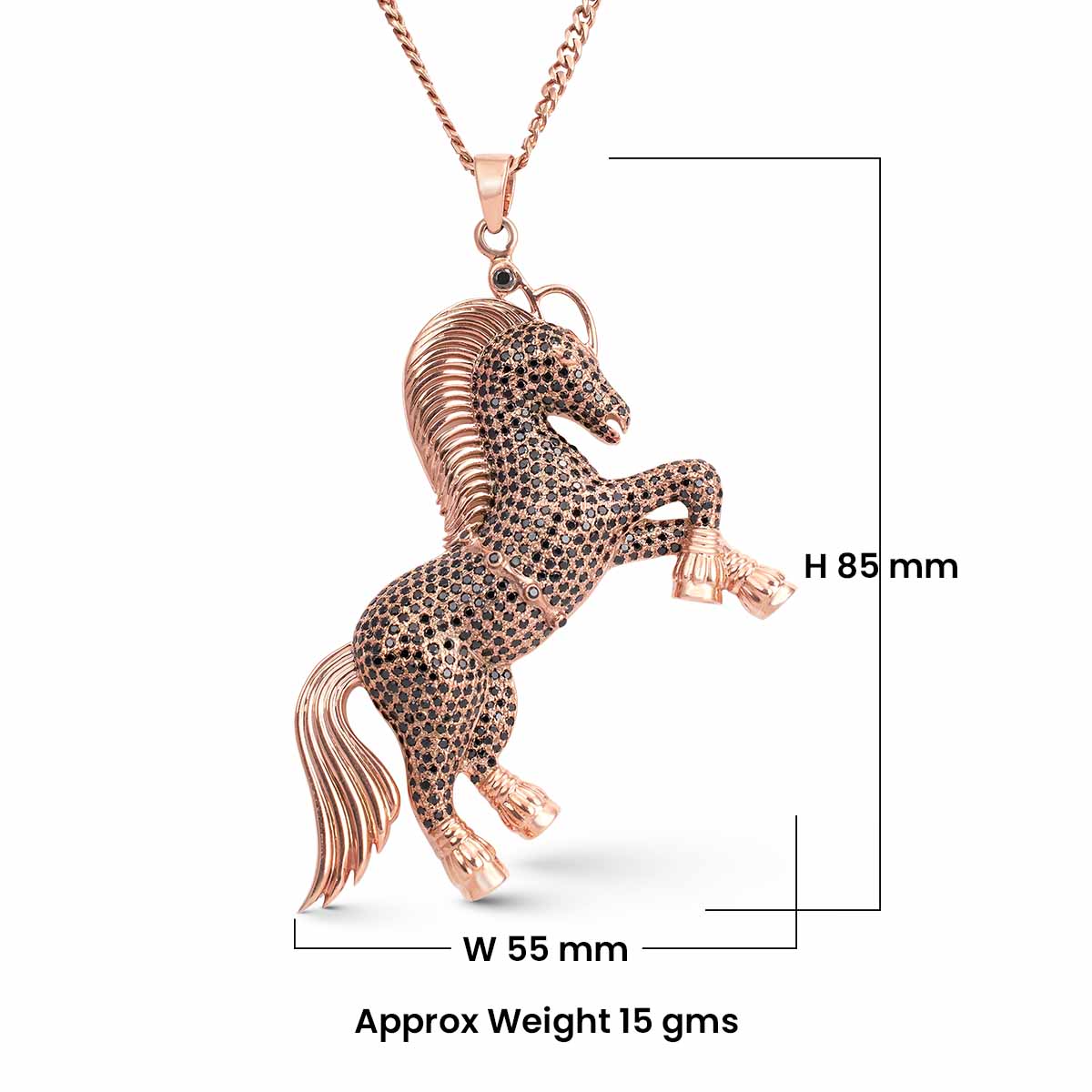 Hip Hop Horse Pendant Necklace With Chain Animal Jewelry