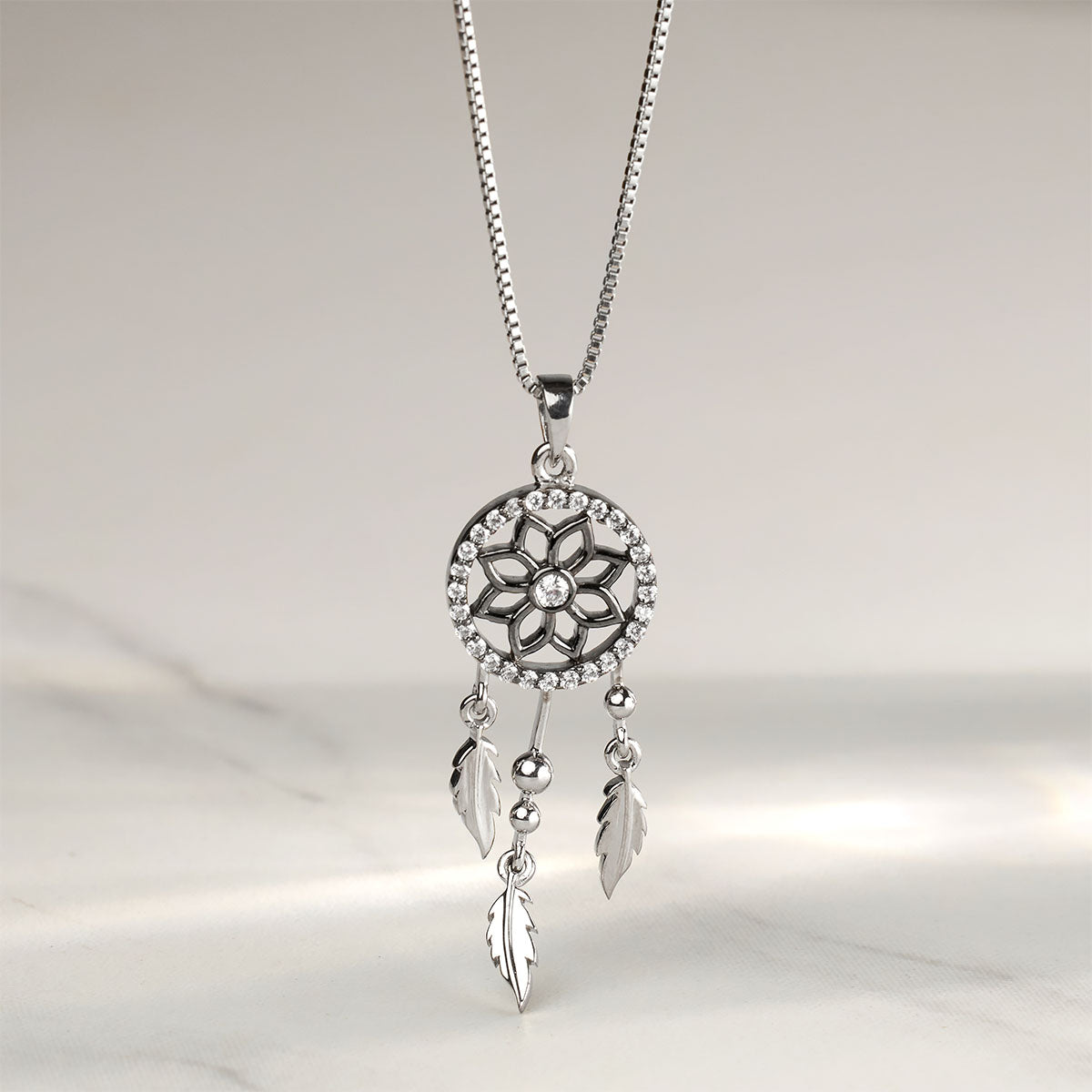 Dream Catcher Pendant Necklace With Chain Protection pendant Feather Charm Pendant