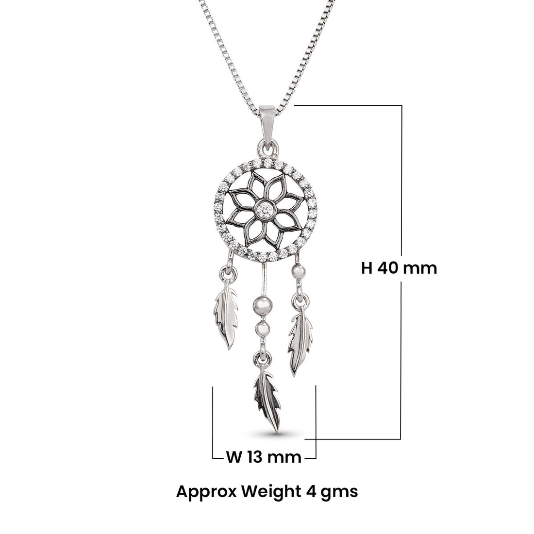 Moissanite Dream Catcher Pendant Necklace With Chain Sterling Silver Boho Jewelry Feather Charm Protection Jewelry