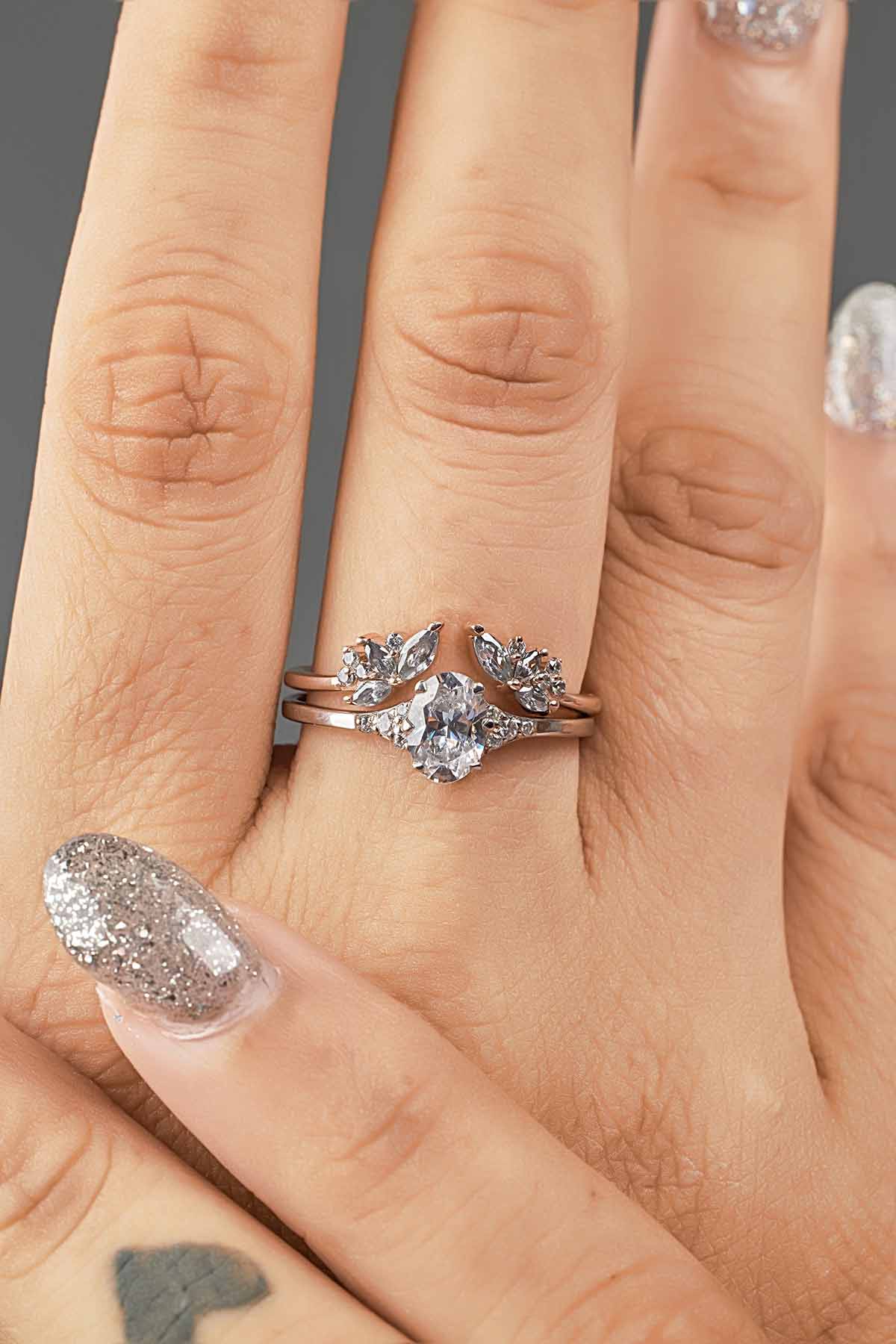 Open Wedding Ring Enhancer AAA CZ Diamond Stacking Band