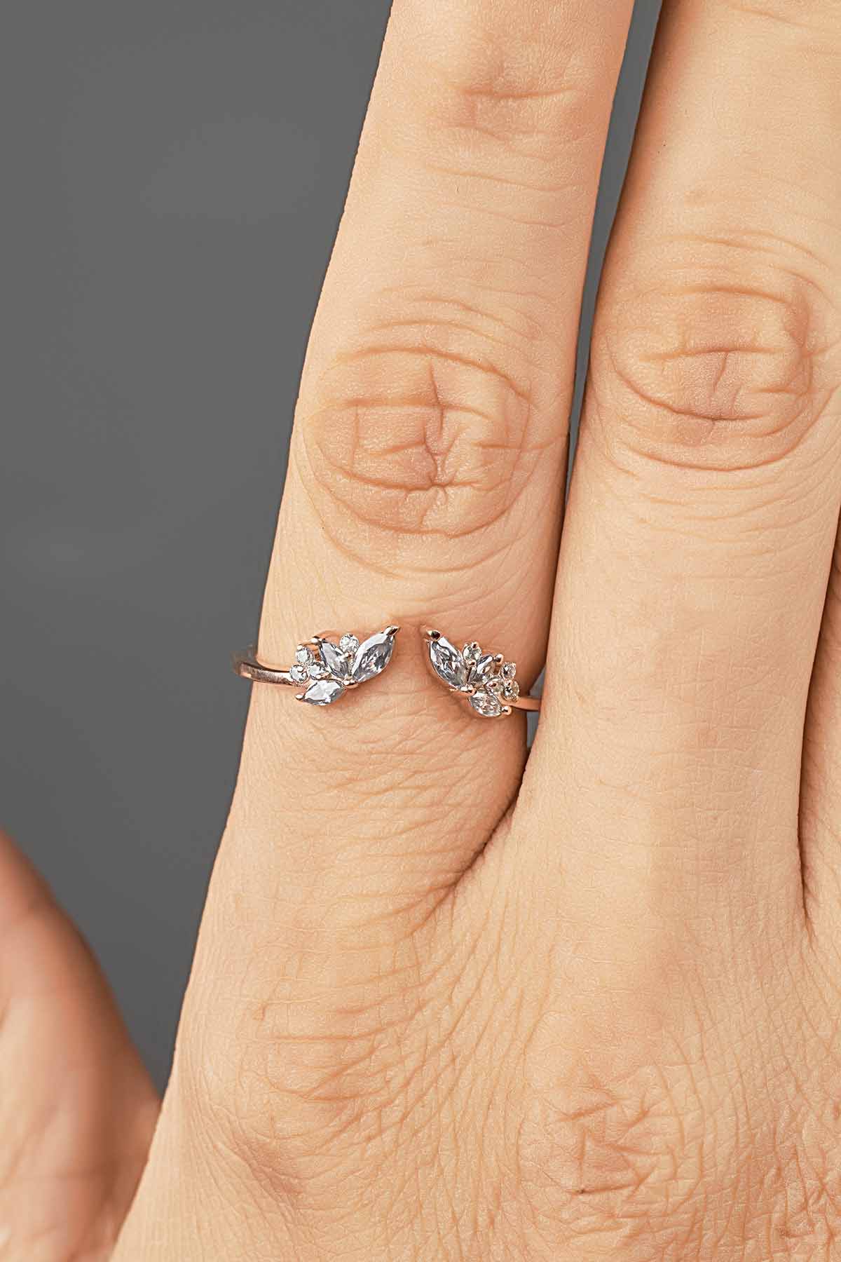Open Wedding Ring Enhancer AAA CZ Diamond Stacking Band