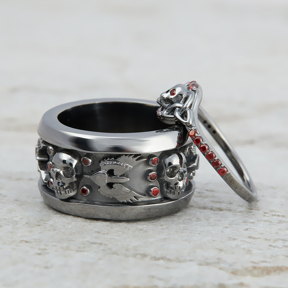 Dagger Wings Skull Wedding Set