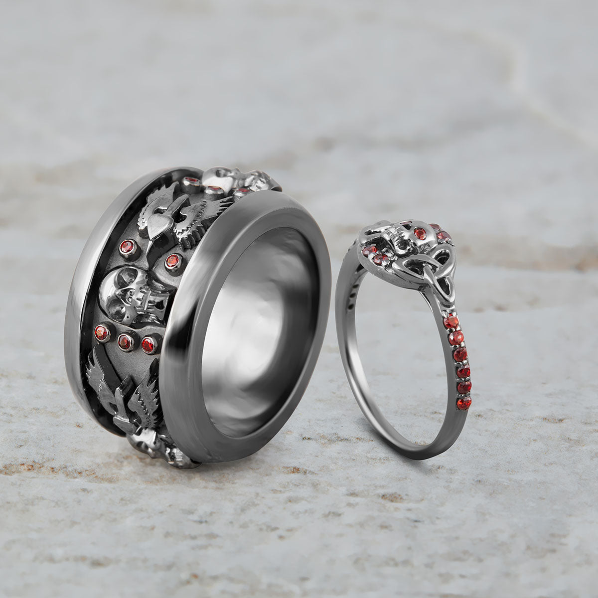 Dagger Wings Skull Wedding Set