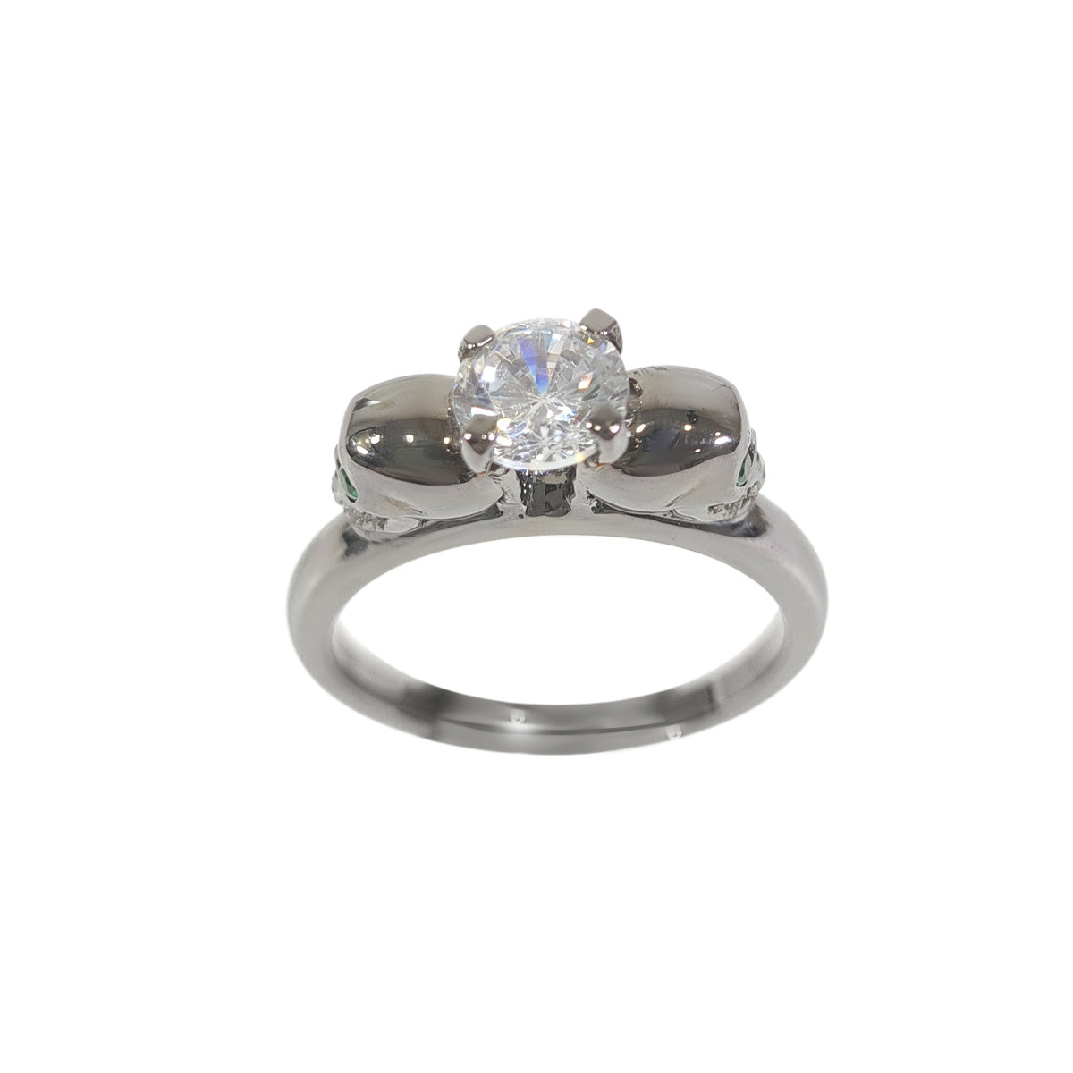Solitaire Diamond Skull Ring