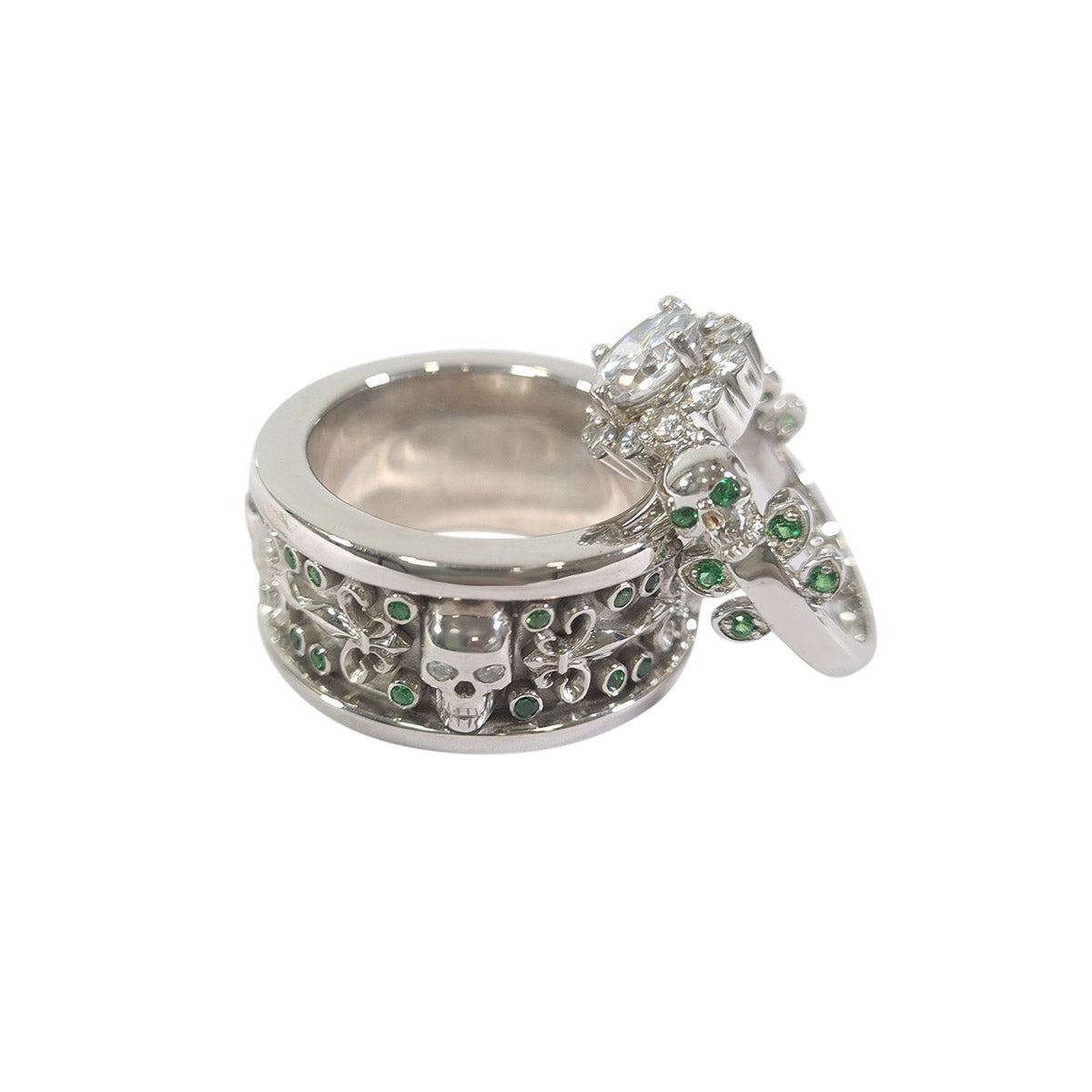 Diamond Skull Ring Set
