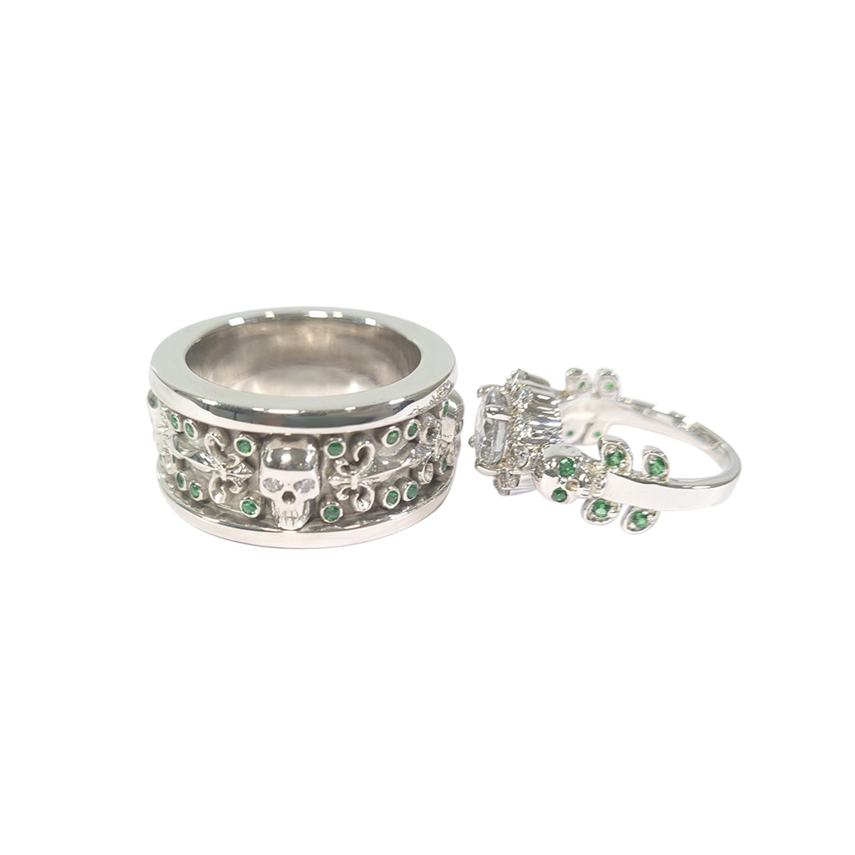 Diamond Skull Ring Set