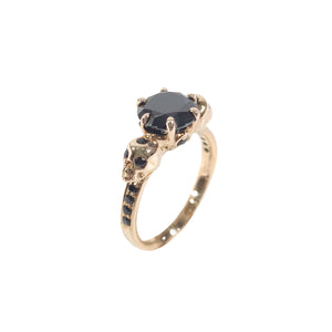 Rose Gold Skull Promise Ring 2.10TCW Black Onyx Skull Ring