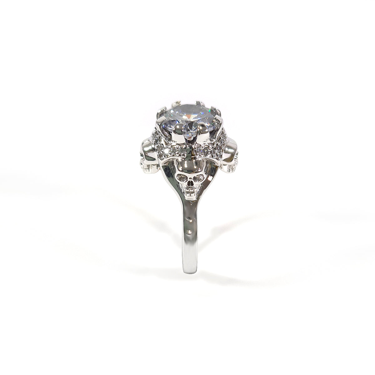 1.45TCW Diamond Skull Wedding Ring