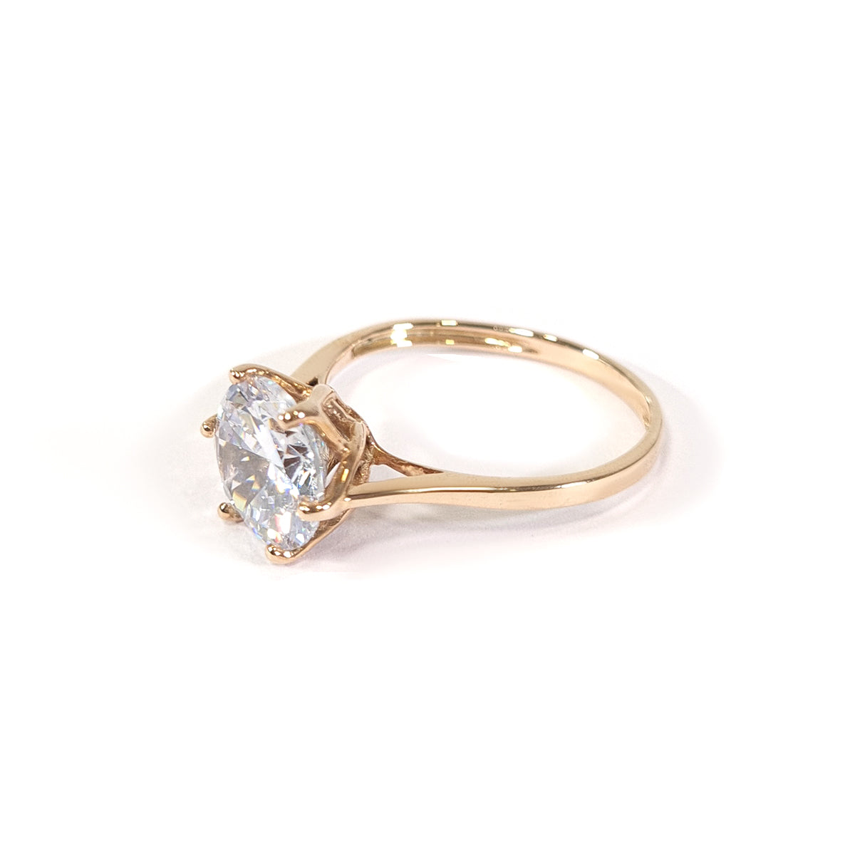 4.80CT Diamond Engagement Ring Solitaire Rose Gold White Gold Basket Setting