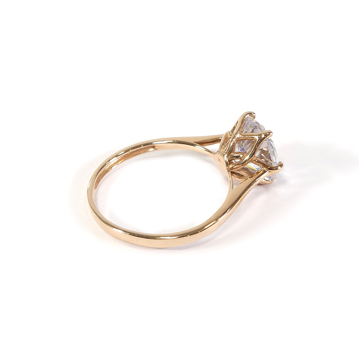 4.80CT Diamond Engagement Ring Solitaire Rose Gold White Gold Basket Setting