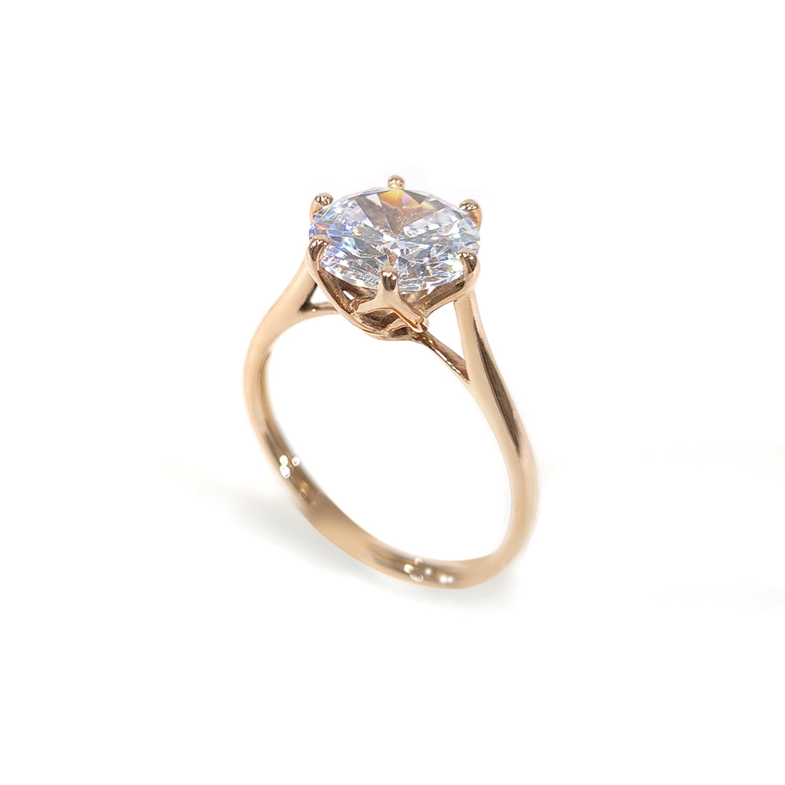 4.80CT Diamond Engagement Ring Solitaire Rose Gold White Gold Basket Setting
