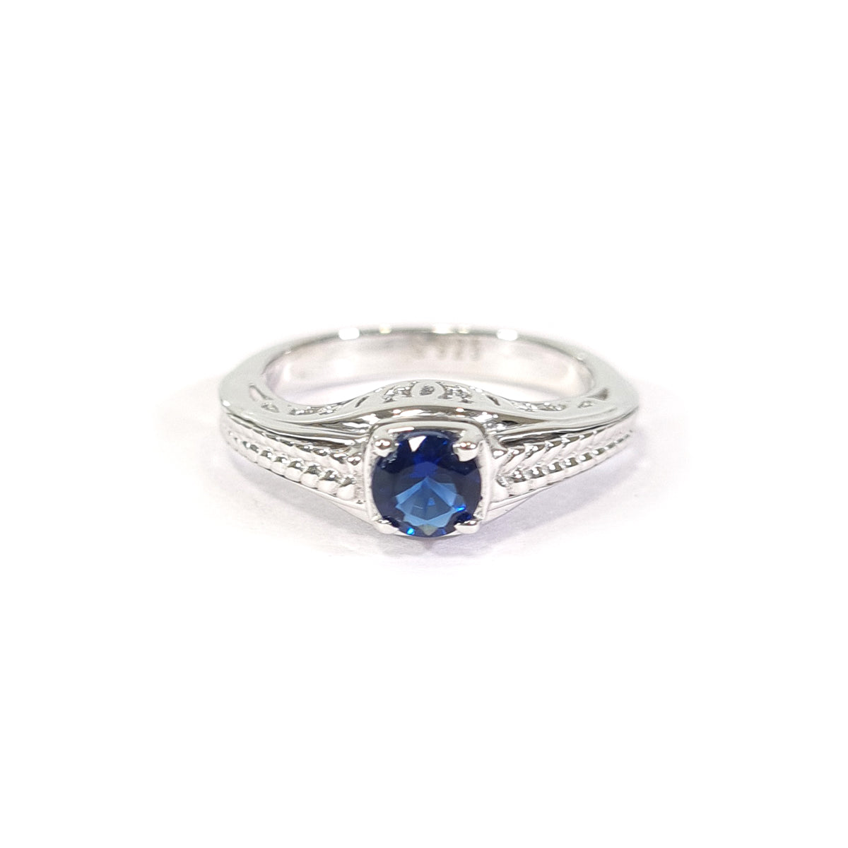 Sapphire Filigree Engagement Ring