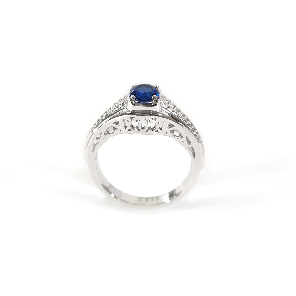 Sapphire Filigree Engagement Ring