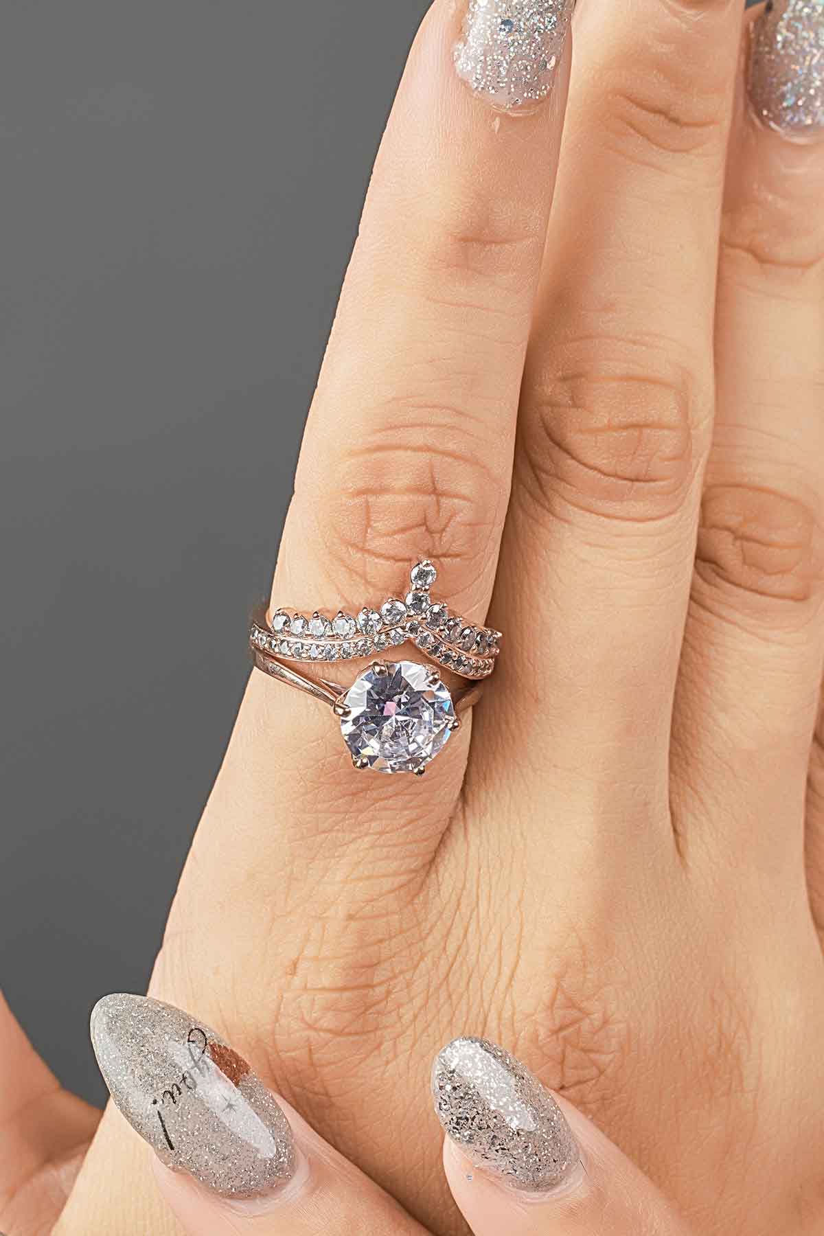 Ring Enhancer Curved Wedding Band Pear Oval Kite Cut Engagement Ring Art Deco