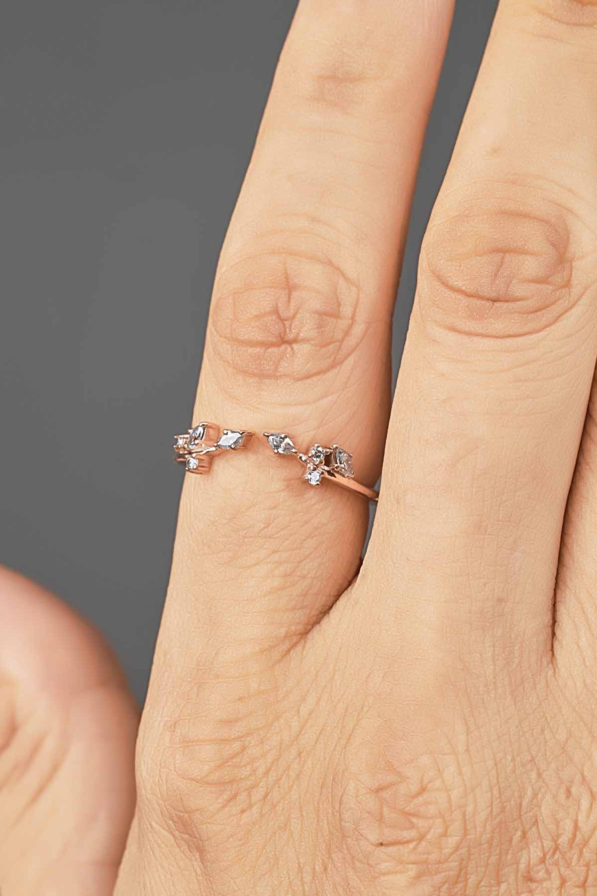 Open Leaf Vintage Ring Enhancer Moissanite Wedding Band