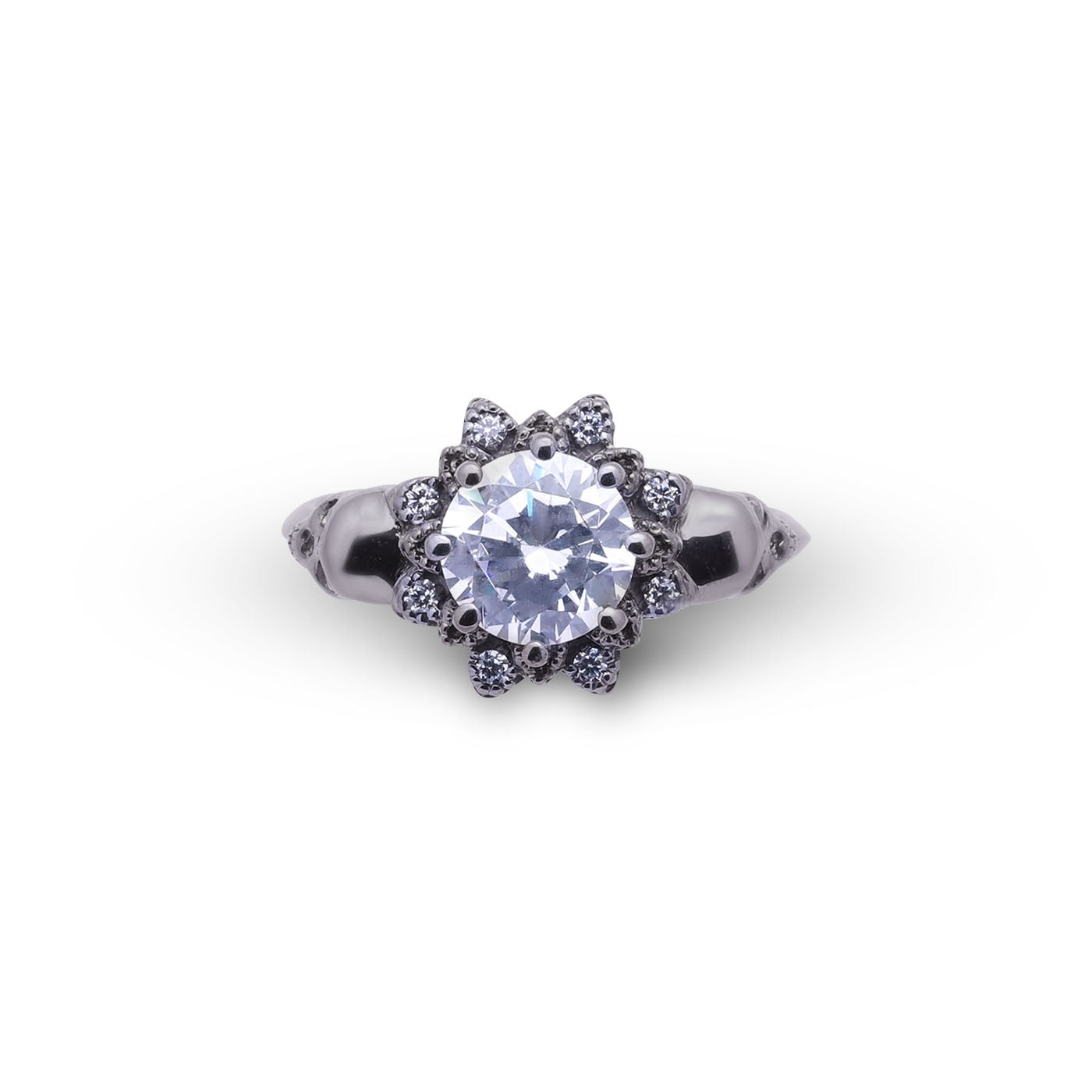 2.10tcw Diamond Skull Engagement Ring