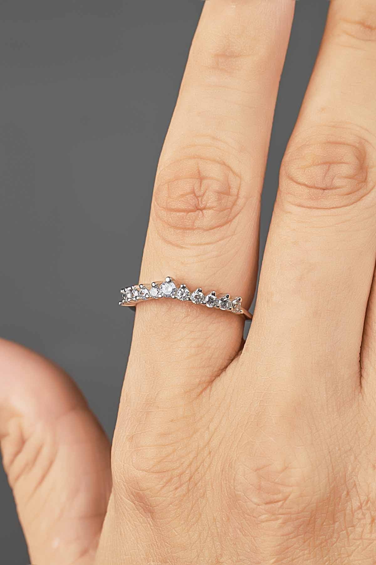 Moissanite Eternity Wedding Band Stack Promise Anniversary Ring