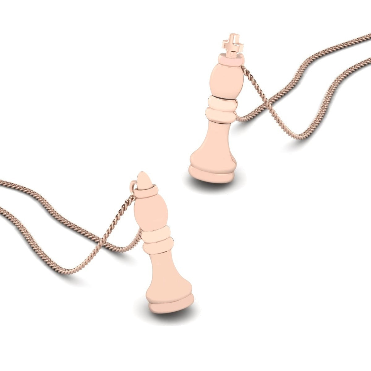 CHESS KING AND QUEEN PENDANT SET