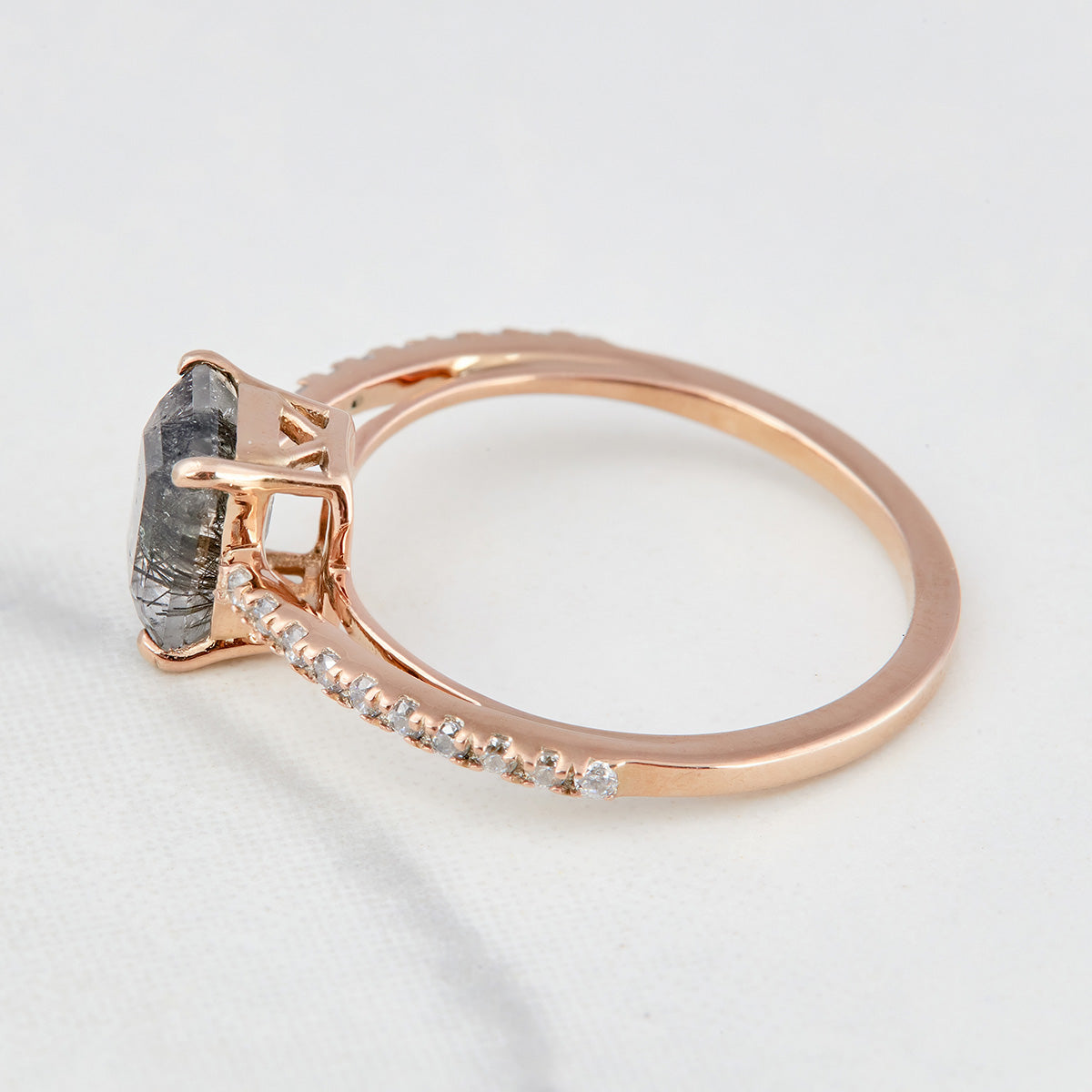 1CT Rutilated Quartz Engagement Ring