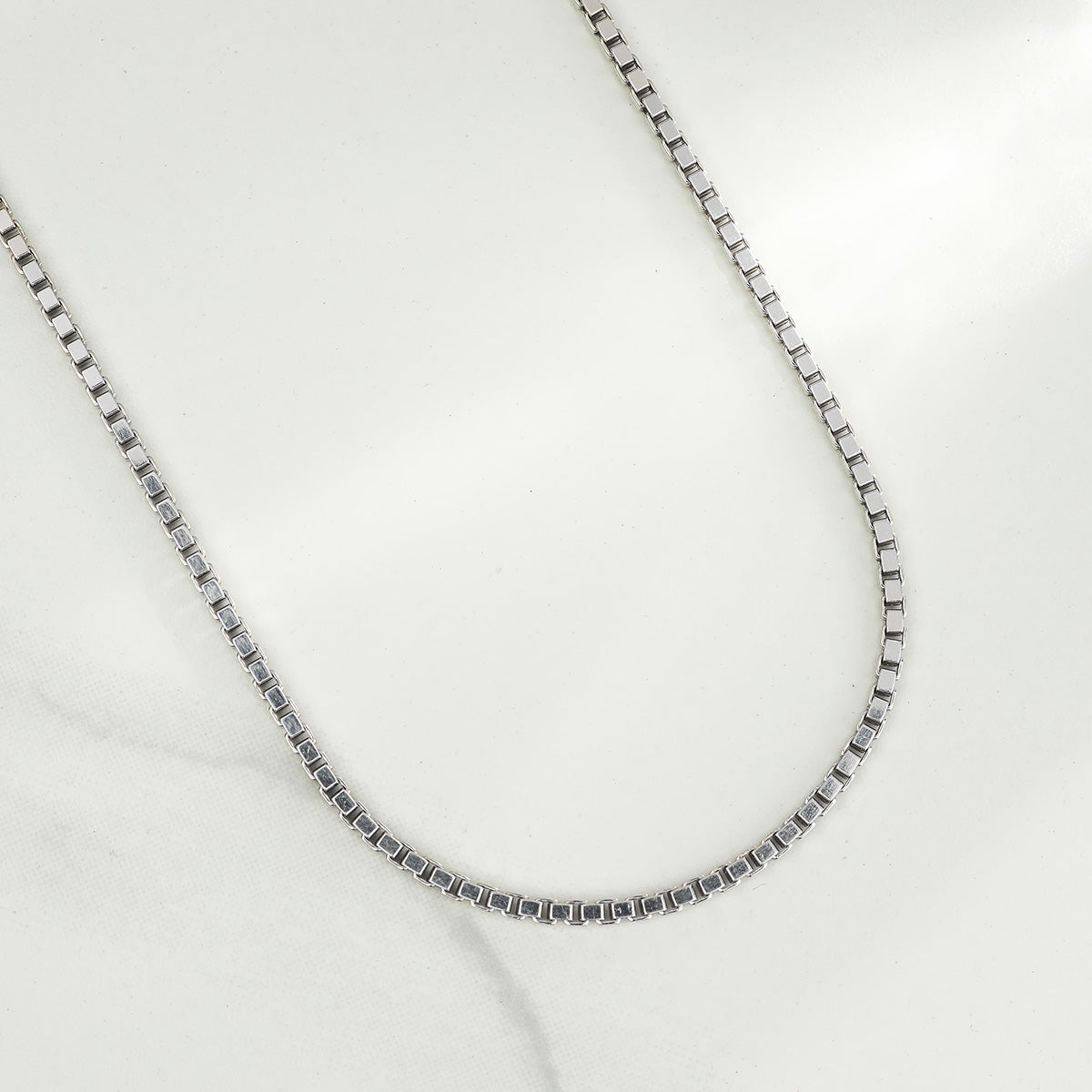 Box Chain Necklace 925 Sterling Silver 2mm Width, 18