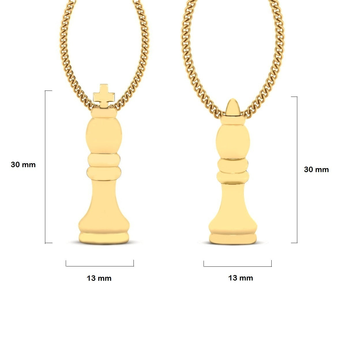 KING AND QUEEN PENDANT SET