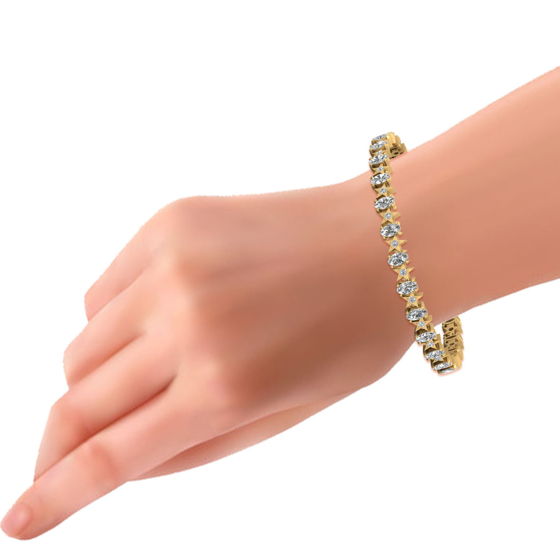 DIAMOND AND MOISSANITE TENNIS BRACELET