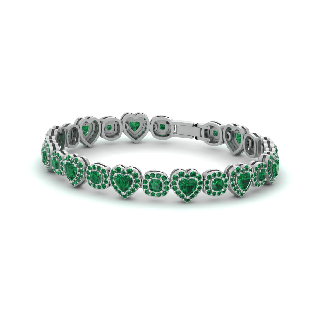EMERALD HEART TENNIS BRACELET