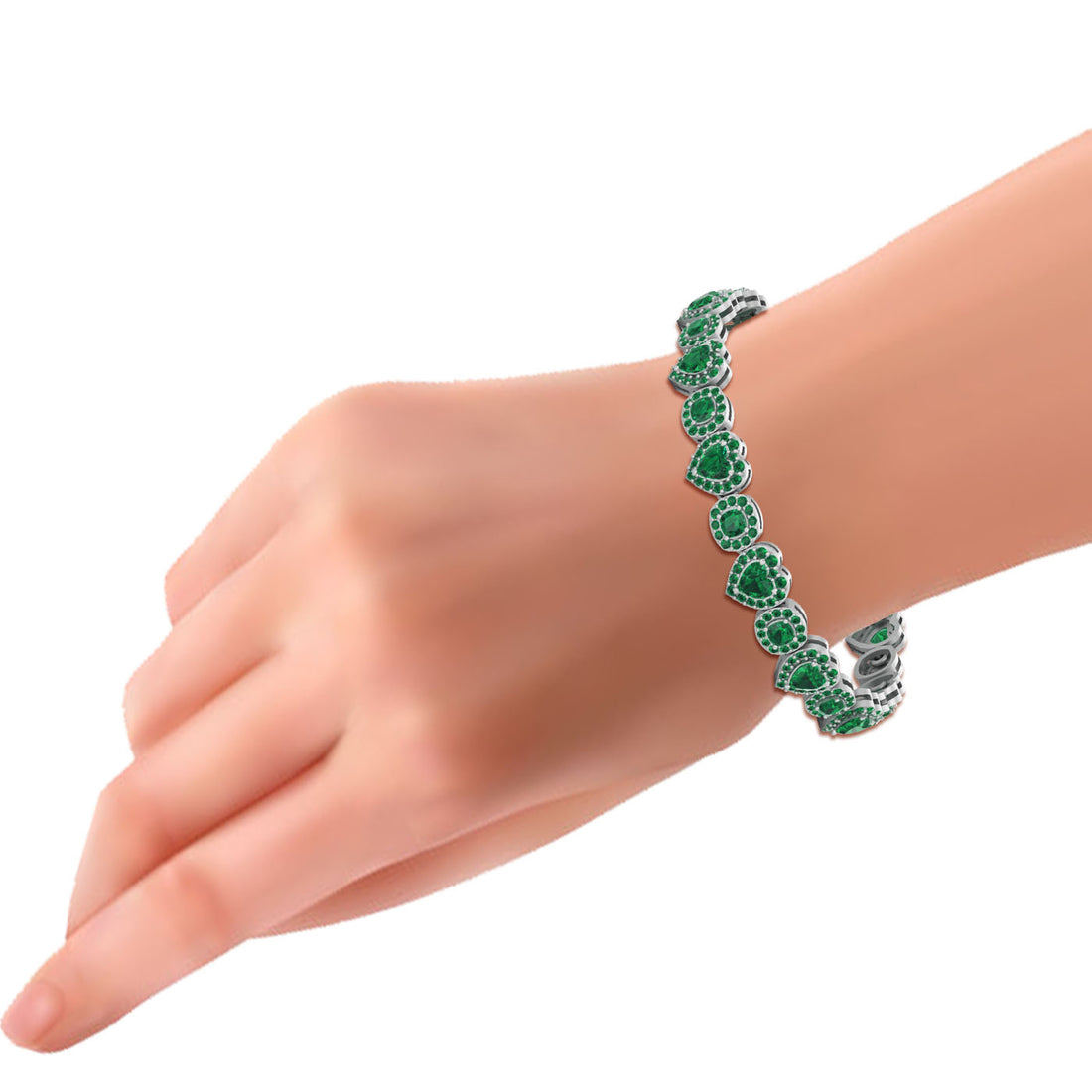 EMERALD HEART TENNIS BRACELET