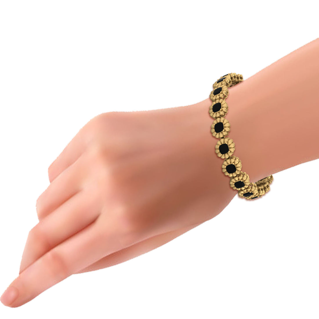 Floral Tennis Wedding Bracelet