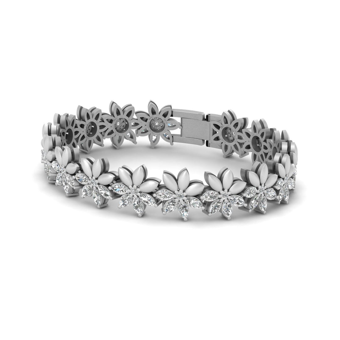 Diamond Flower Tennis Bracelet