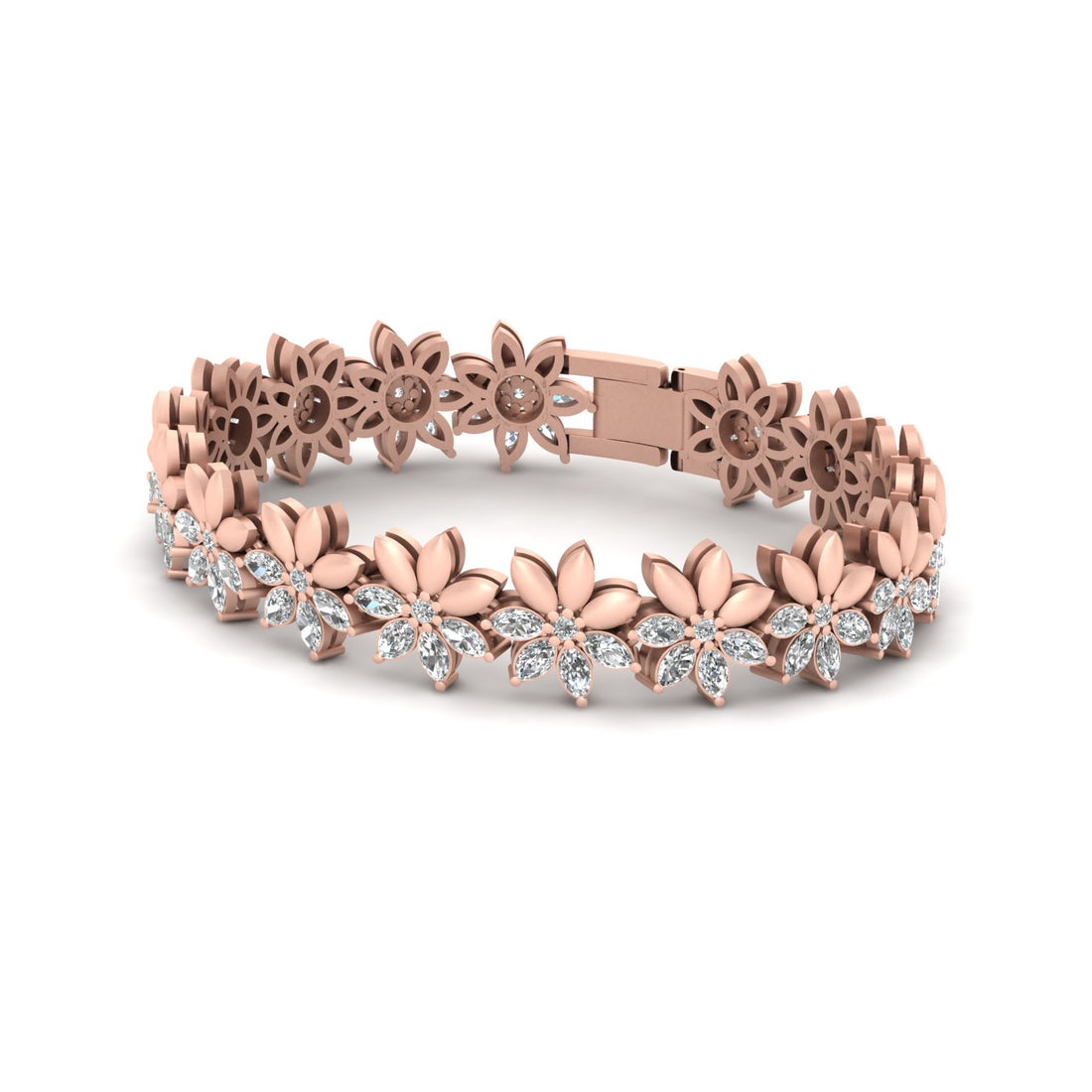 Diamond Flower Tennis Bracelet