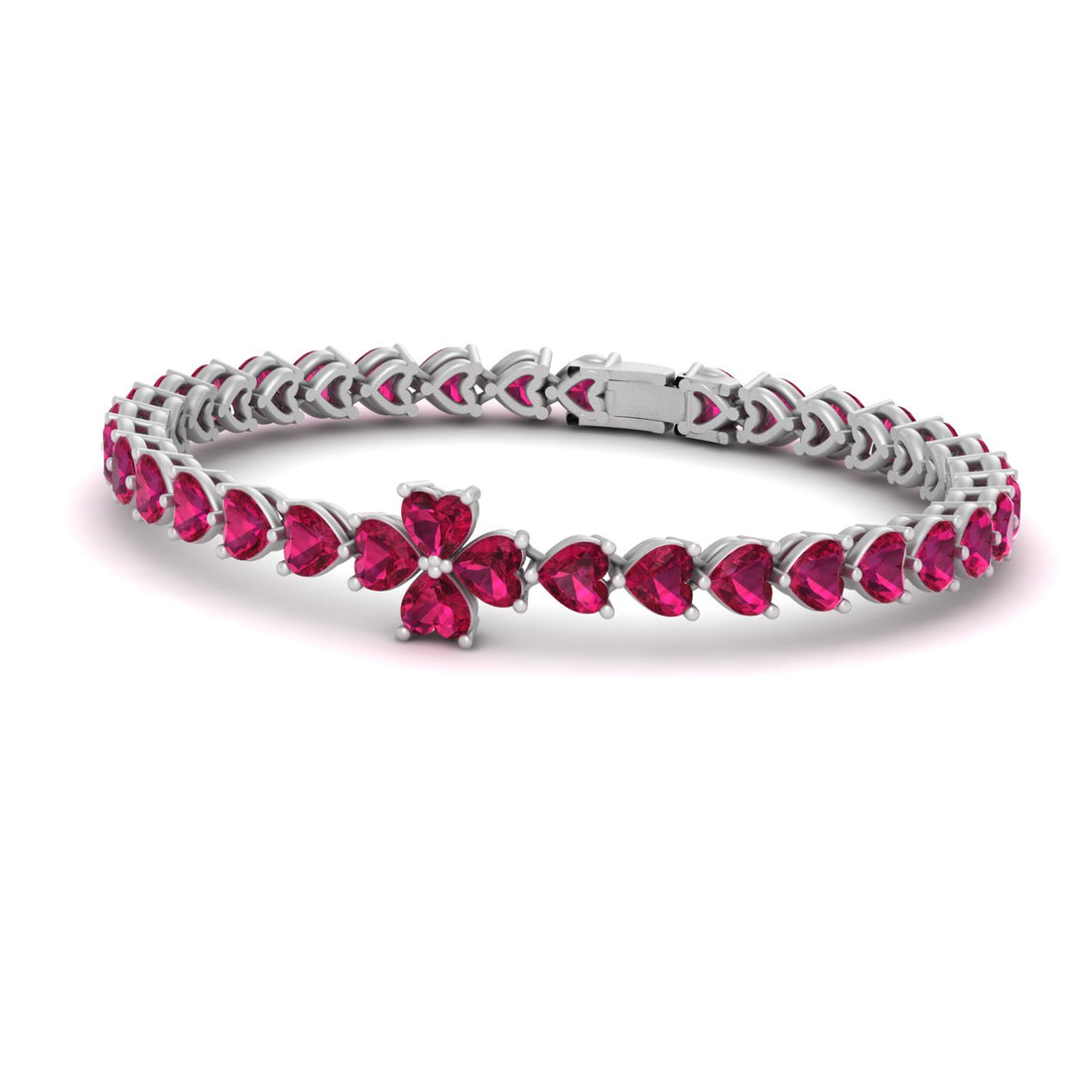 Ruby Heart Tennis Bracelet