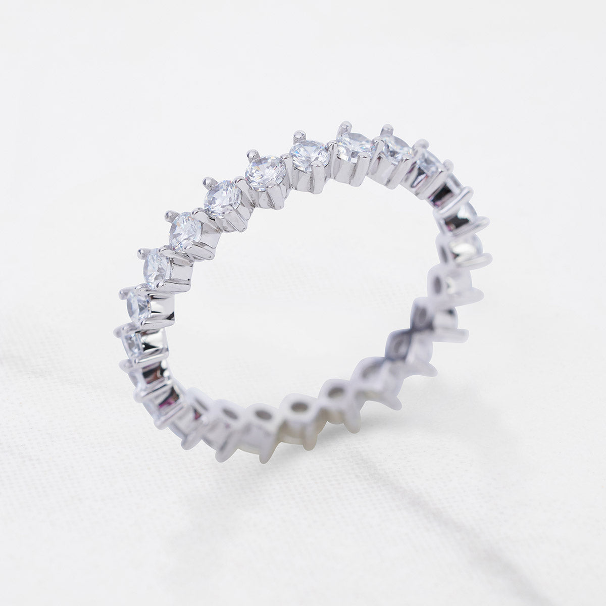 Full Eternity Wedding Band CZ Diamond Anniversary Ring Stacking