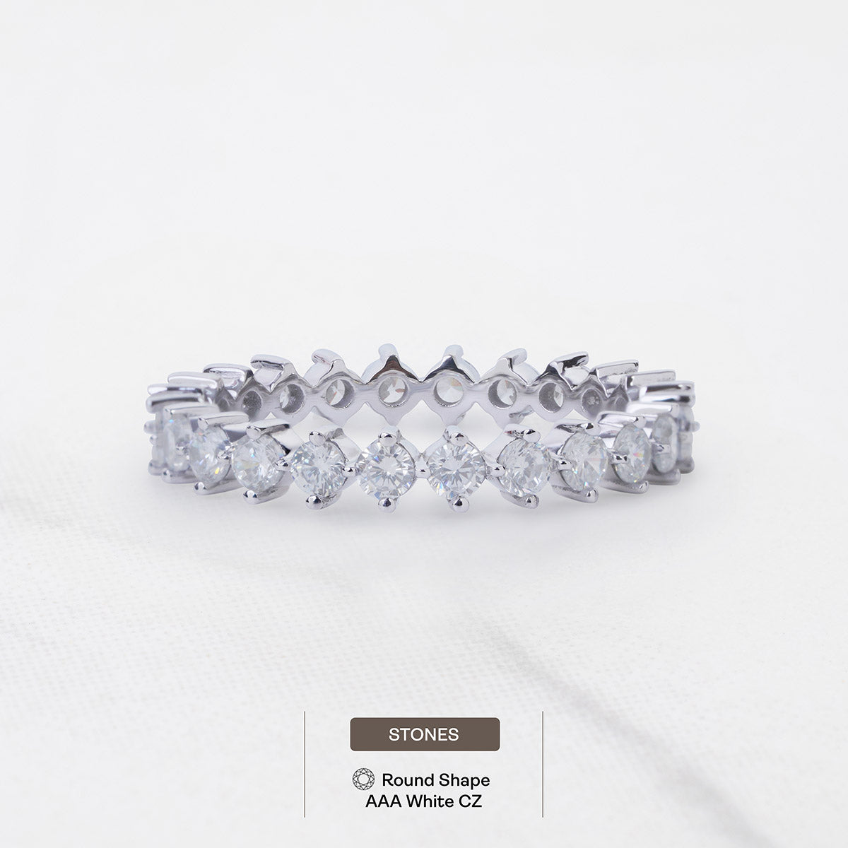 Full Eternity Wedding Band CZ Diamond Anniversary Ring Stacking