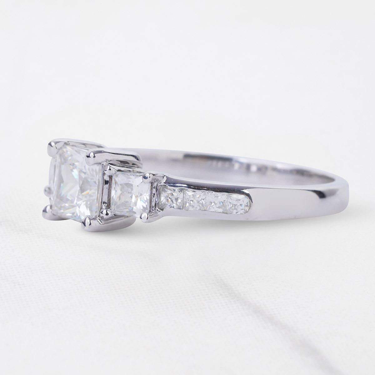 3 Stone Engagement Rings Princess Cut Diamond Promise Ring