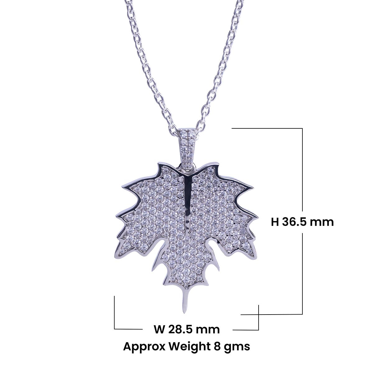 Maple Leaf Necklace Hip Hop Iced Out Pendant Autumn Jewelry
