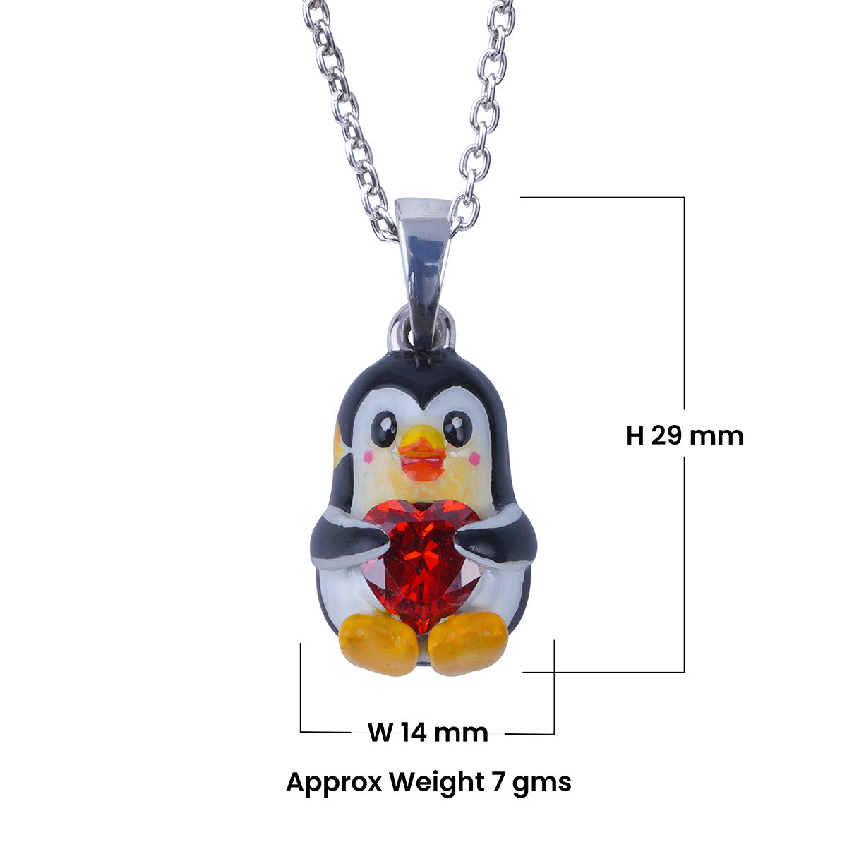 Penguin Necklace for Kids 3D Enamel Pendant Kawaii Jewelry