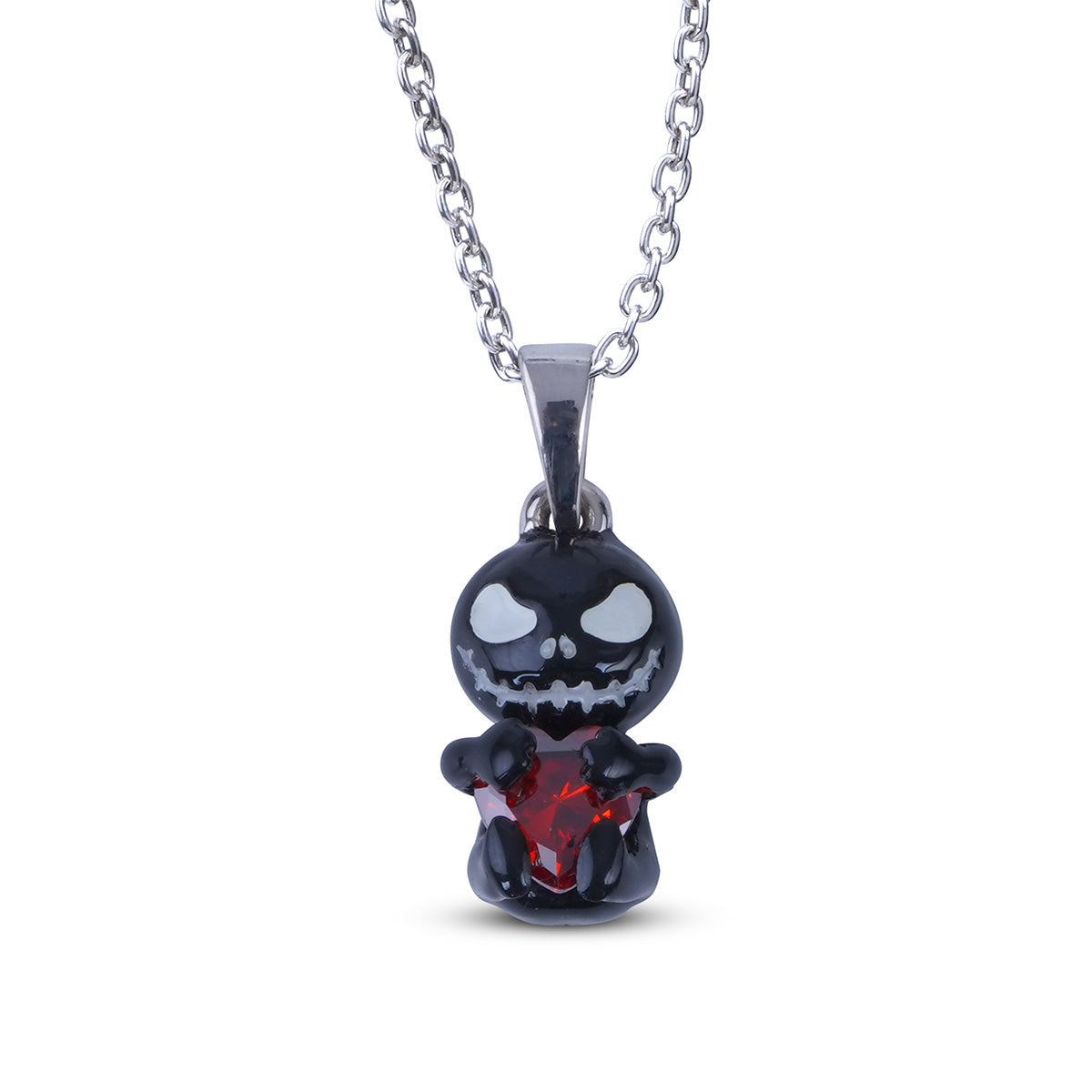Jack Pendant Necklace 3D Black Enamel Trick or Treat Halloween Jewelry