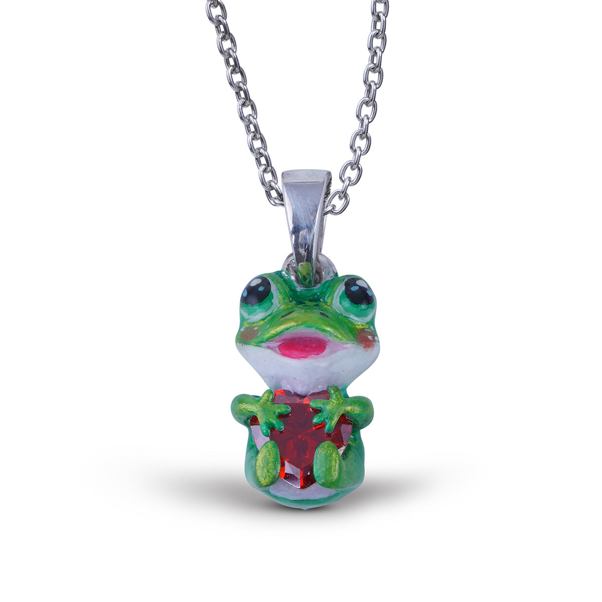 Kawaii Frog Pendant Necklace Toad Charm Playful Kids Jewelry