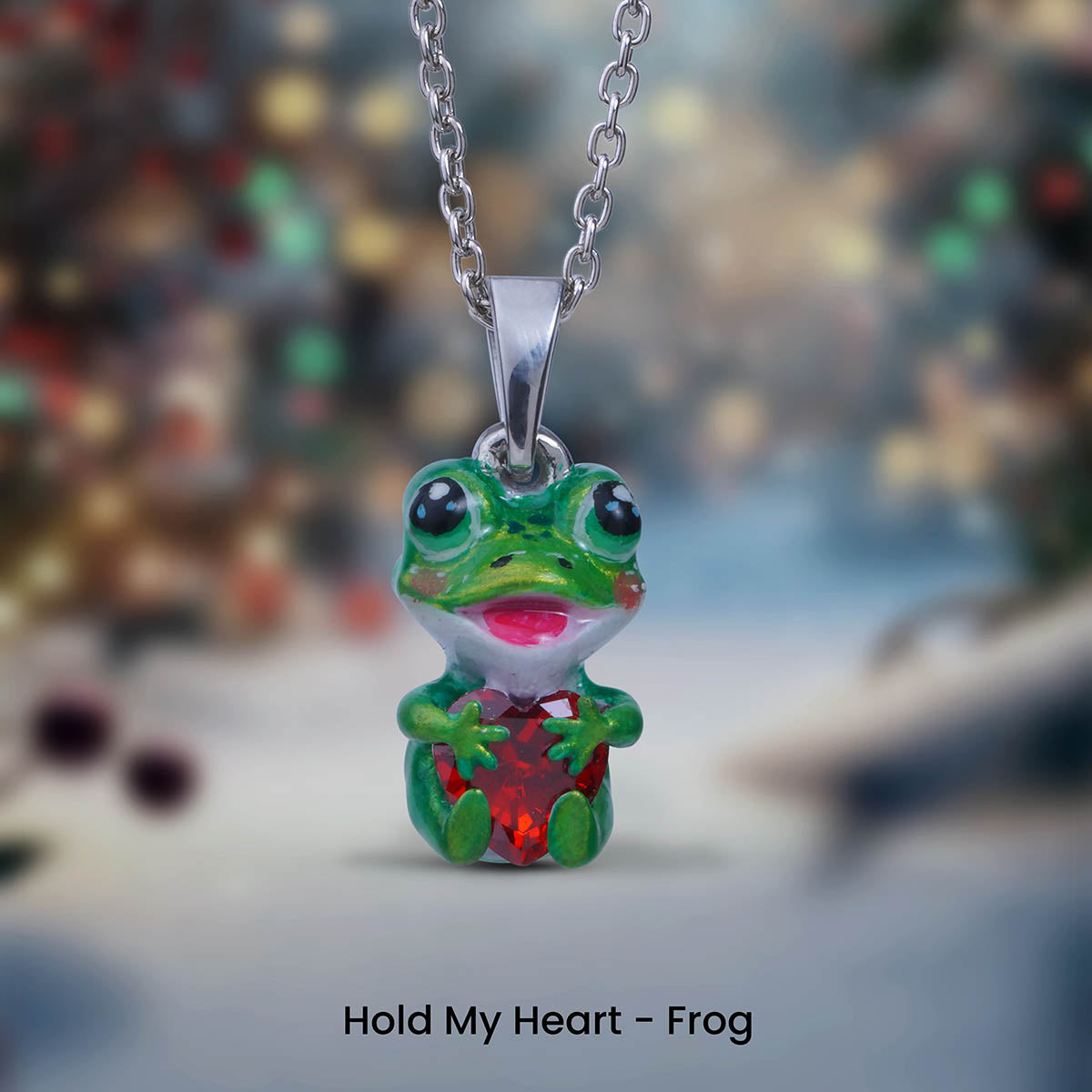 Kawaii Frog Pendant Necklace Toad Charm Playful Kids Jewelry